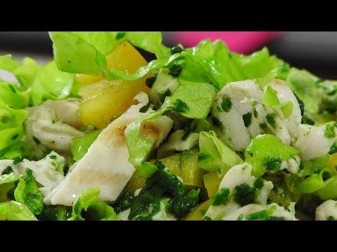 Куриный салат со шпинатом – Кулинарные видео рецепты
